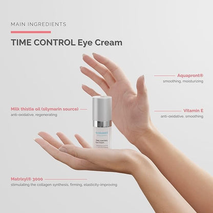 Schrammek TIME CONTROL Eye Cream (0.5 fl oz) - for Demanding Skin - Reduces Circles Under Eyes - with Matrixyl® 3000 & Milk Thistle Oil - Eye Care - Skin Care - Dr