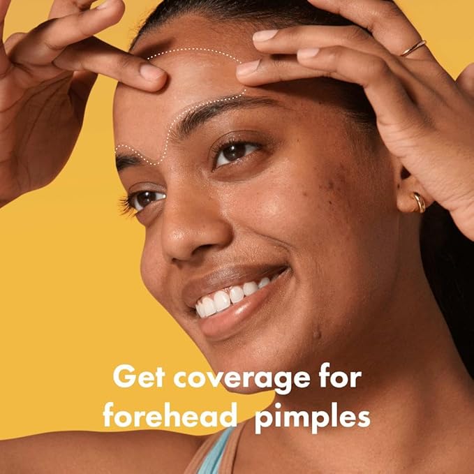 Mighty Patch Hero Cosmetics Forehead Patch - Hydrocolloid Acne Pimple Patch, Contoured to Cover Larger Area of Zits and Blemishes - Drug-Free and Suitable for Sensitive Skin (5 Count) (Pack of 2)