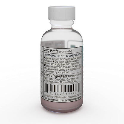 EMUAID Overnight Acne Treatment, Gentle Fast-Acting Solution with Salicylic Acid for Adults and Teens, Clears Stubborn Pimples, Cystic Acne, Blackheads, Rosacea, and Hormonal Breakouts, 1oz