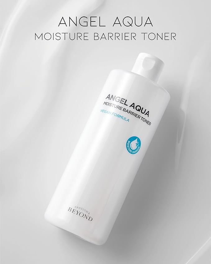 Beyond Angel Aqua Korean Moisture Barrier Toner (16.9fl oz) - Moisture Barrier Strengthening for Sensitive Skin, Vegan Formula. Chervil, Hyaluronic Acid, PHA, Ceramide.