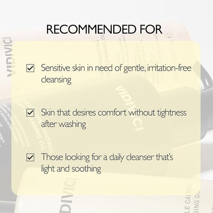 VIDIVICI Clear Gentle Calming Deep Cleansing Oil 10.14 fl.oz | Smooth & Gentle Makeup Remover for Sensitive Skin, Protect Skin Barrier with Ceramide, Korean skin care