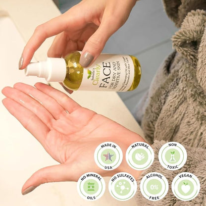 Isabella's Clearly FACE, Natural Deep Pore Cleansing Oil with Jojoba, Grape Seed, Vegan Squalane | Non-Comedogenic Makeup Remover and Face Wash | Water Free, Made in USA