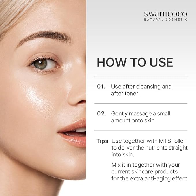 Swanicoco PDRN Hydrating Repair Ampoule Serum Powerful Anti Aging Face and Neck for Skin Turnover Skin Regeneration Wound Healing Korean Skincare, Stocking Stuffer 30ml 1Fl Oz