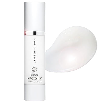 ARCONA Magic White Ice - Daily Oil Free Moisturizer - Hyaluronic Acid Moisturizer with Organic Aloe, Tea Tree, Vitamin C & Glyercin -Made In The USA