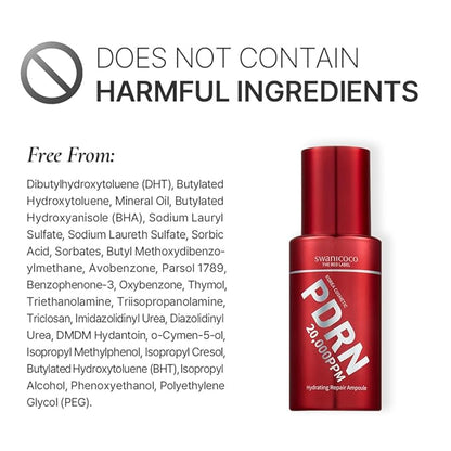 Swanicoco PDRN Hydrating Repair Ampoule Serum Powerful Anti Aging Face and Neck for Skin Turnover Skin Regeneration Wound Healing Korean Skincare, Stocking Stuffer 30ml 1Fl Oz
