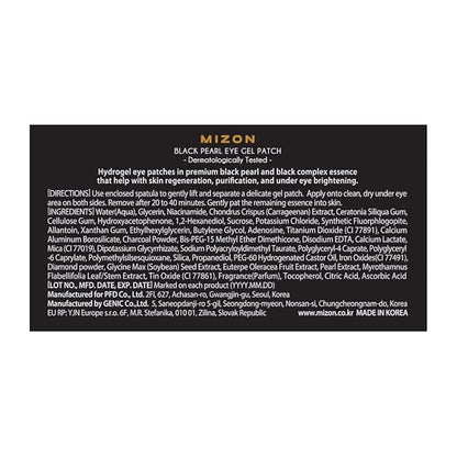 MIZON Pearl Eye Gel Patch Masks, Eye Treatment Mask Reduces Wrinkles and Puffiness, Dark Circles treatment, Hydrogel Eye Patches (Black Pearl)