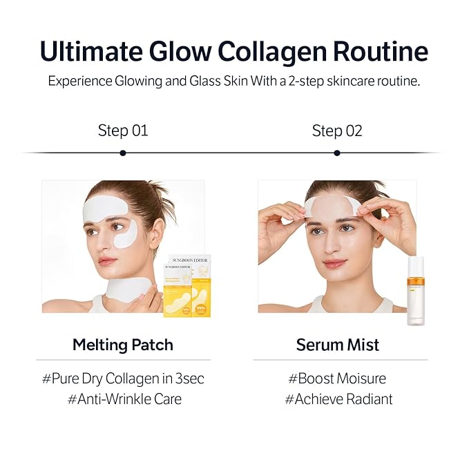 SUNGBOON EDITOR Deep Collagen Barrier Serum Mist | Real Collagen, Multi Peptides, Hydration, Wrinkle Care for Dry Skin, Wrinkles, Korean Moisturizer, Korean Skin Care, Glass Skin Mist