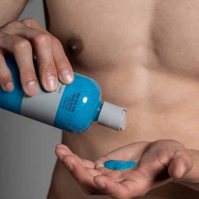 Anthony Glycolic Facial Cleanser, Facial Scrub, Blue Sea Kelp Body Scrub, and Invigorating Rush Hair and Body Wash - 8 Fl Oz, 8 Fl Oz, 12 Fl Oz, 12 Fl Oz