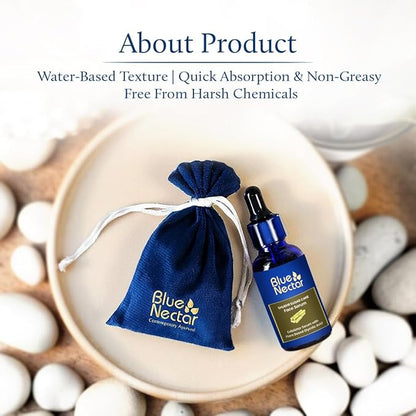 Blue Nectar AHA Exfoliating Face Serum with Plant Based Glycolic Acid from Sugarcane for Deep Exfoliation|AHA Peeling Solution for Blackheads & Tan Removal|10 Min Facial Exfoliation (14 Herbs,1Fl Oz)