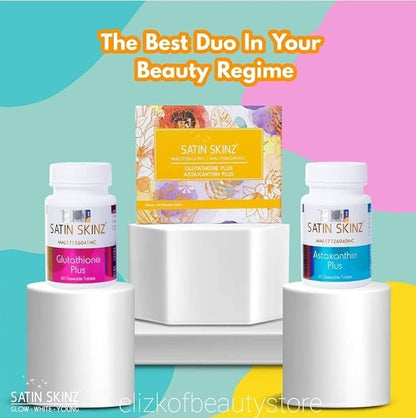 Satin Skinz GLUTATHIONE Plus and ASTAXNTHIN Plus.