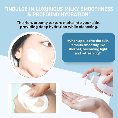 Korean Cleansing Milk for Face – Gentle Facial Cleanser for Dry & Sensitive Skin, Hydrating Makeup Remover, 6.76 Fl Oz (200ml)