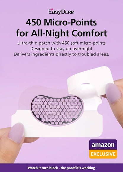 EasyDerm Quick Calming Magnesium Patches WIDE – 2 Packs / 4 XL Patches Total, Extra-Large Hydrocolloid Patch for Severe Acne, Soothing & Waterproof, Amazon Exclusive