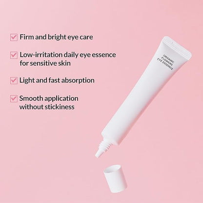 Whamisa Organic Flowers Eye Essence, Waterless Formula, Fermented Postbiotics for Gentle Care, Under Brightener, Hydration, Elasticity & Slow-Aging Support (30ml)