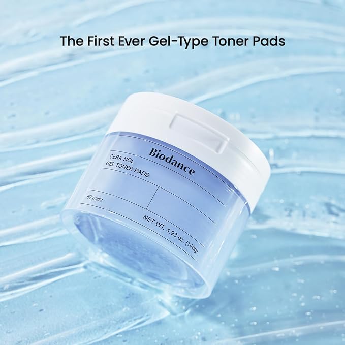 Biodance Cera-NOL Gel Toner Pads, Deep Hydrating & Soothing Toner Pads for Sensitive Skin, Redness Reducing & Comfort Mositurizing, Korean Skincare, Stocking Stuffersㅣ4.93 fl.oz.(140g)*60Pads