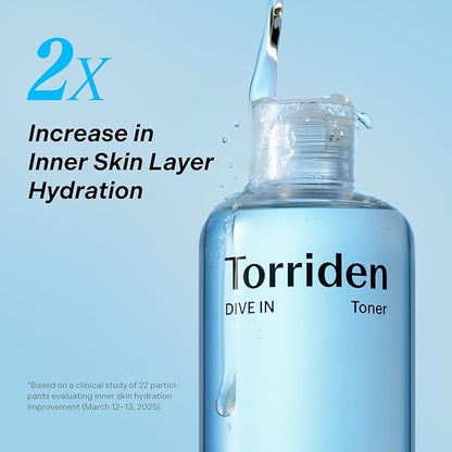Torriden Dive in Toner 300ml (10.14 fl. oz.) | pH Balancing Facial Toning Water for Dry Skin | Hyaluronic Acid, Panthenol, Allantoin