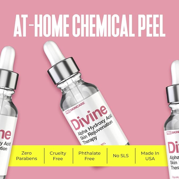 Glycolic Acid Peel 40% Professional Chemical Peel for Face for Acne Scars, Collagen Boost, Wrinkles, Fine Lines - Alpha Hydroxy Acid Liquid Exfoliant for Face Peel Mask for Men & Women