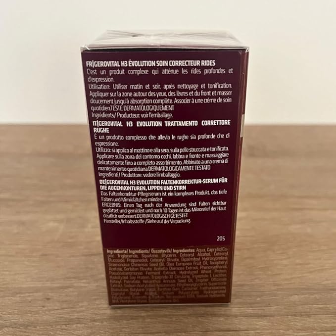 GEROVITAL EVOLUTION Anti-Wrinkle Serum for Eyes, Lips and Forehead Area with Hyaluronic Acid, Vitamin A and E, Reduces Deep Wrinkles, Improves Skin Elasticity, ‎15 ml