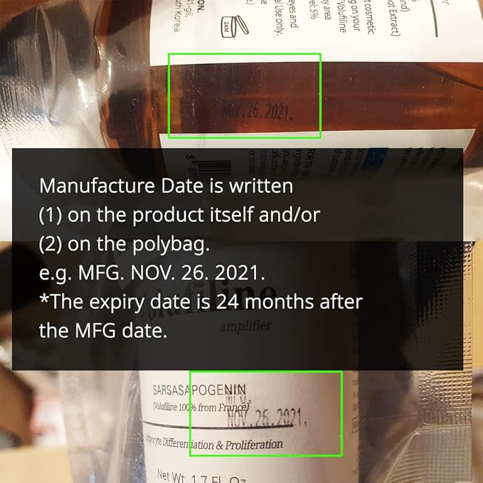 Volufiline Serum, Pure Volufiline Oil for face, breast, butt, under eyes, Skin Elasticity, 100% Genuine, France Sederma, Cosmetic Ingredient booster korean volifiline glass bottle, 1.7 fl. oz. / 50 ml