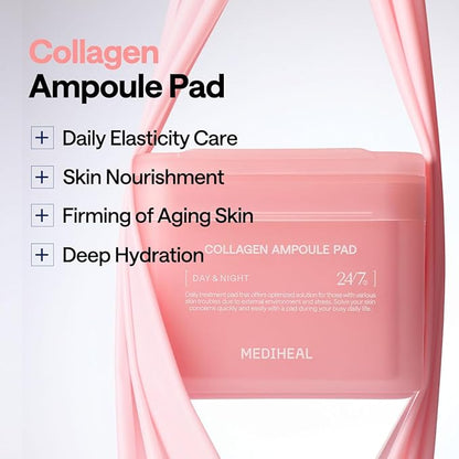 Mediheal Retinol Collagen Under Eye Patches & Collagen Ampoule Pad for Daily Skin Elasticity Care