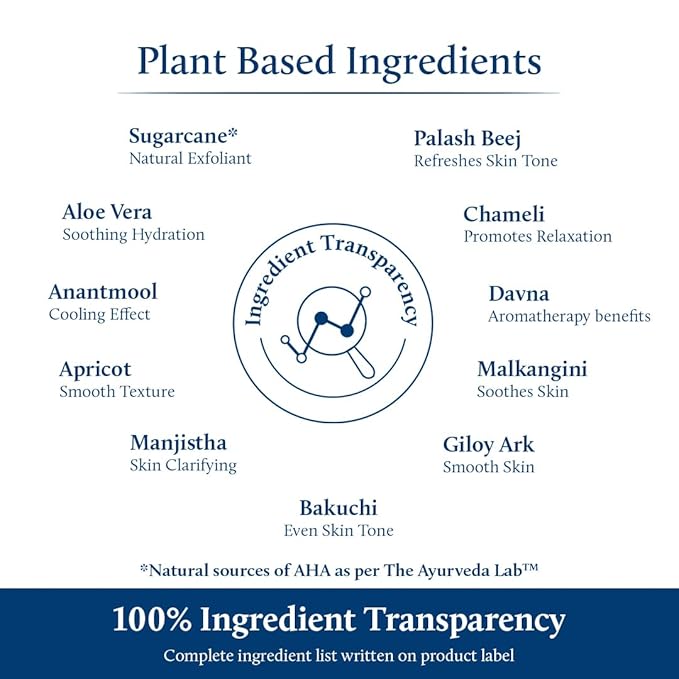 Blue Nectar AHA Exfoliating Face Serum with Plant Based Glycolic Acid from Sugarcane for Deep Exfoliation|AHA Peeling Solution for Blackheads & Tan Removal|10 Min Facial Exfoliation (14 Herbs,1Fl Oz)