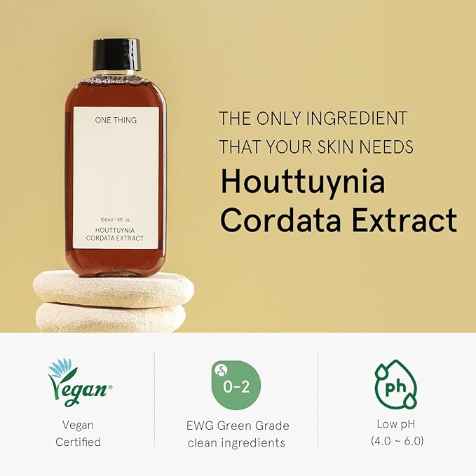 ONE THING Houttuynia Cordata Extract 10 fl oz | Vegan Soothing Calming Hydrating Facial Toner for Oily Acne Prone Skin | Korean Skin Care