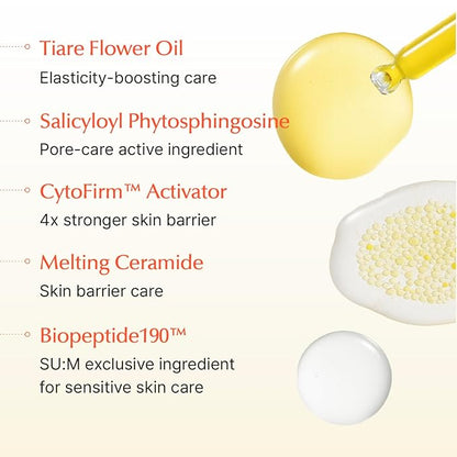 SU:M Secret Pore Ceramide Bubble Spray Serum (2 fl oz) - Korean Skincare Hydrating, Pore-Refining Mist for Skin Barrier Strengthening with Cyto-ferm Activator™, Salicyloyl Phytosphingosin