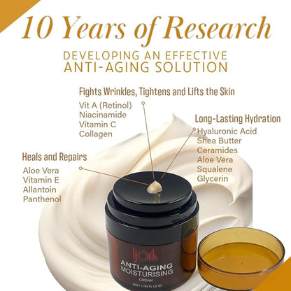 Face and Neck Anti-Aging and Anti Wrinkle For Women | Hydrating & Firming Skincare for Women | Anti-Aging Wrinkle Cream for Face and Neck with Hyaluronic Acid, Collagen, Squalene, Vitamin C, A & E