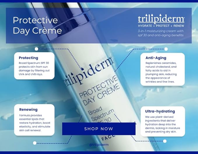 Trilipiderm Rehydration Night Créme .5oz + Protective Day Créme Broad Spectrum SPF 30 .5oz Travel/Trial Size Transformative, Moisture-Rich Crème with Hyaluronic Acid and Retinol