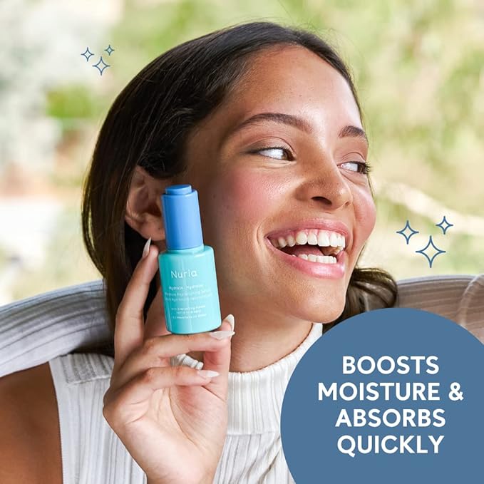 Nuria - Hydrate Moisture Replenishing Serum, Antioxidant Serum for All Skin Types, Skin Care Serum with Everlasting Flower Extract and Squalane Oil for Face, 25mL/0.8 fl oz