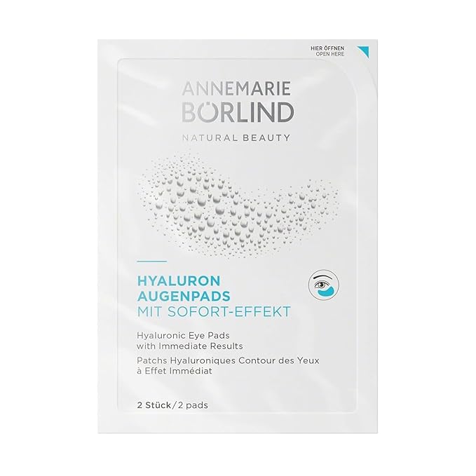 ANNEMARIE BÖRLIND Hyaluronic Acid Under Eye Mask – Vegan Eye Patches for Puffy Eyes with Tremella and Konjac Root– Remove Under Eye Bags Instantly – Cruelty-free Gel Eye Patch – 6 Pairs