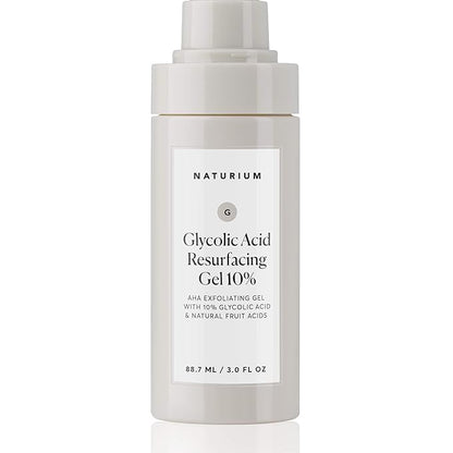 Naturium Glycolic Acid Resurfacing Gel 10%, AHA Exfoliating Gel with Natural Fruit Acids, 3.0 oz