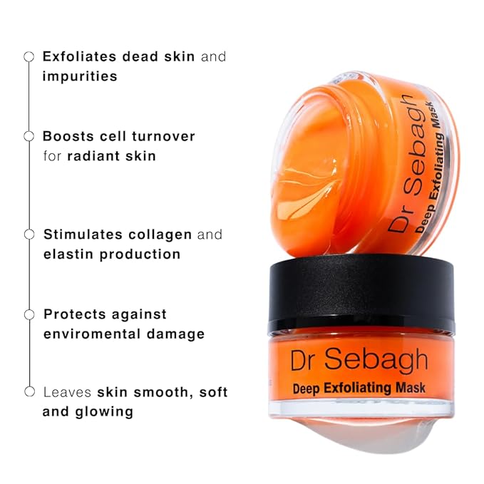 Dr Sebagh Deep Exfoliating Mask (1.7 fl oz) - Lactic Acid Exfoliating Face & Pore Cleansing - Azelaic Acid Detox for Clogged Pores Treatment - Anti-Aging Skin Mask for Radiance