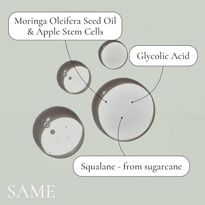 Same Skincare Facial Cleanser 01: Glycolic Acid Squalane Exfoliating Face Wash with Tea Tree Oil, Witch Hazel, Safe & Gentle Hydrating Daily Face Cleanser for Acne, Organic, Cruelty Free, 5 oz