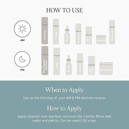 DRMTLGY Essential Facial Cleanser - Gentle Face Cleanser and Face Wash for Women and Men with Anti-Aging Peptides & Hyaluronic Acid. 6.9 fl oz, 2 Pack