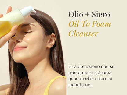 HAMEL Double Shot Oil To Foam Cleanser - Deep Pore Cleansing and Makeup Removal with Jojoba Oils, Lactobacillus and AHA - Skin Irritation Free, Korean Skincare for All Skin Types, 6.76 fl.oz.