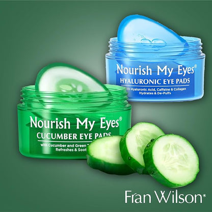 Fran Wilson NOURISH MY EYES Cucumber and Green Tea Pads - 36 Pads each At-Home Spa Treatment to reduce puffiness Revitalize Your Eyes: Easy-to-Use Cucumber Eye Pads for Dark Circles (Pack of 3)