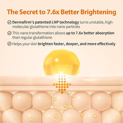 DERMAFIRM Peptology Niacinamide Vitamin C Ampoule - GLASS SKIN with 15% Niacinamide Brightening Ampoule with Glutathione for Dark Spot Correction & Radiance Boost - Korean Skincare 30ml