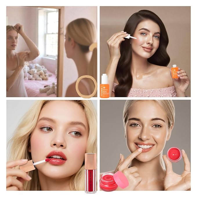 Orange Collagen Gel Overnight Mask Skin Care for Women, 55 Pcs Self-Care Spa Bath & Body Care Basket Gift Set, Face Sheet Mask, Under Eye Patches, Face Serum, Bath Bomb, Christmas, Mother Day, Dad