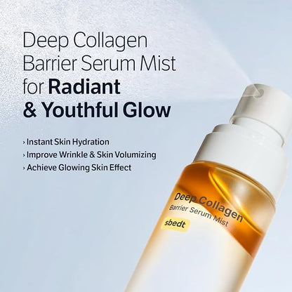 SUNGBOON EDITOR Deep Collagen Barrier Serum Mist | Real Collagen, Multi Peptides, Hydration, Wrinkle Care for Dry Skin, Wrinkles, Korean Moisturizer, Korean Skin Care, Glass Skin Mist