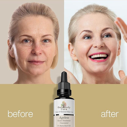 Gaia Body Care 5% Bakuchiol Oil Organic - Anti Aging, Anti Wrinkle, Reduces Fine Lines, Smooths Skin, Hydrates - Botanical Vegan - Natural Retinol Alternative Facial Oil (1oz, Unscented)