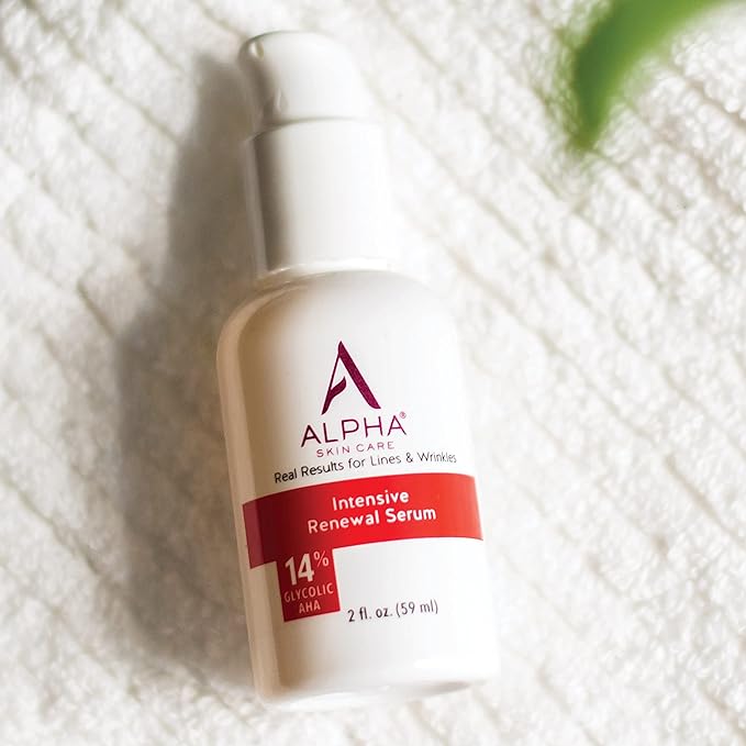 Alpha Skin Care Renewal Serum, 14% Glycolic AHA, Anti-Aging Formula, Reduces Lines & Wrinkles, Alpha Hydroxy Acid Exfoliates & Evens Skin Tones, Rejuvenates & Hydrates, 2 Oz