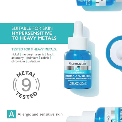 Pharmaceris Intensive Moisturizing Serum - Instant Hydration Hyaluronic Acid, Prebiotic & Niacinamide Light Weight Moisturizer for Glow Skin, HYALURO-SENSIBIOTIC