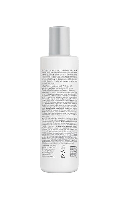Pharmagel Hydro2 Xy 10 Lifting and Firming Concentrate Moisturizer | AHA and BHA Facial and Body Lotion | Rapid Absorption with Stabilized Oxygen - 8.5 fl. oz.