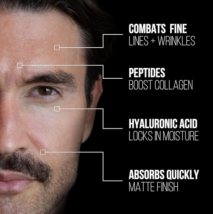 RUGGED & DAPPER - Age Defense Face Moisturizer for Men | 4oz | Hydrating Mens Face Lotion | Unscented + Anti- Aging Formula for Clear Skin | Natural Ingredients | Made in USA