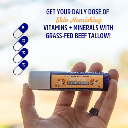 FATCO Fat Stick and All Purpose Moisturizing Stick for Dry Areas on your Face, Lips, and Body - Orange + Vanilla (2-Pack)