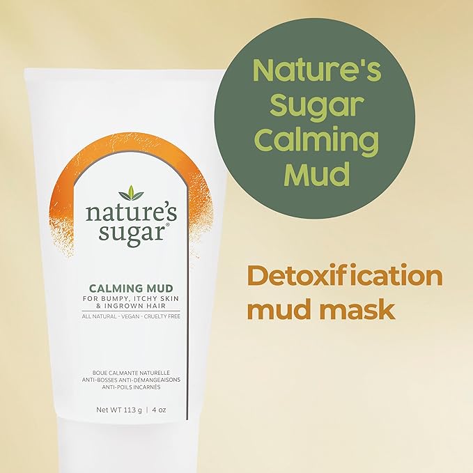 Nature's Sugar - Calming Mud Mask – Deep Pore Cleansing Mask for Face & Body Relief – Detox Skincare for Ingrown Hair, Bumpy, Itchy Skin & Recovery – Spa Treatment with 100% Hungarian Mud – 355 mL