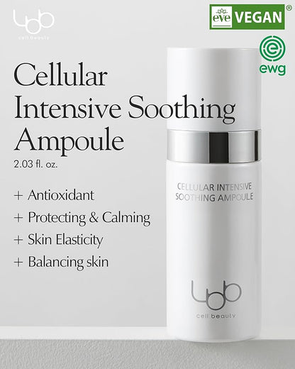LBB Cellular Intensive Soothing Ampoule - Vegan Moisture Glow Calming Face Spray Serum - Skin Balancing, Radiance, Moisturizing - Tangerine Cellular Red Ginseng, Prebiotics 2.03 fl.oz.