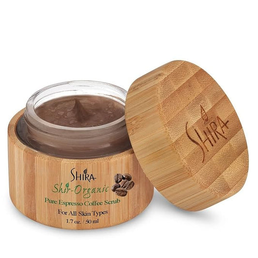 Shira-Organic Pure Espresso Coffee Scrub, Exfoliate for face, Improves Wrinkles and Fine lines, Promotes Skin Rejuvenation For Women, Men (15ML)