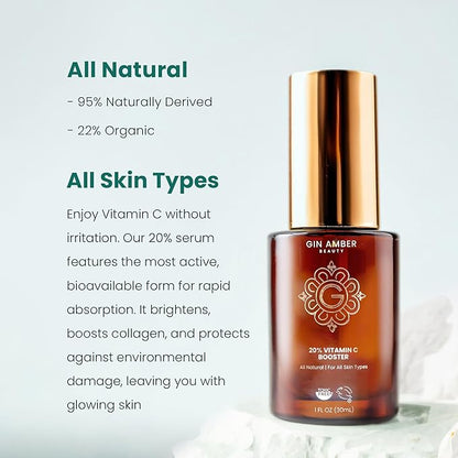 Gin Amber Beauty - Natural 20% Vitamin C Booster - Brightening