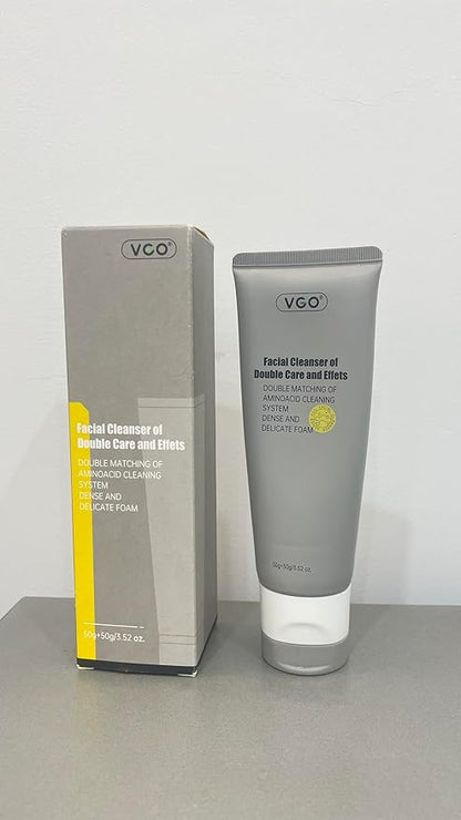 VGO Facial Cleanser, Daily Face Wash of Double Care and Effects, Cleansing Mud Mask & Amino Acid Cleansing All in One Gentle Face Cleanser, 3.52 Oz
